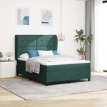 Lit Box Spring avec Matelas vert foncé 140x200 cm en velours