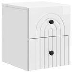 vidaXL Cabinet de chevet mural 2 pc Blanc brillant 33 x 34 5 x 40 cm