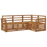 vidaXL Ensemble de canapés d'extérieur 4 pc Naturel Polyester