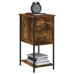 vidaXL Tables de chevet 2 Pièces chêne fumé 32x42x70 cm bois d'ingénierie