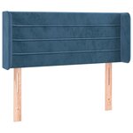 vidaXL Tête de lit avec oreilles Bleu foncé 93x16x78/88 cm Velours