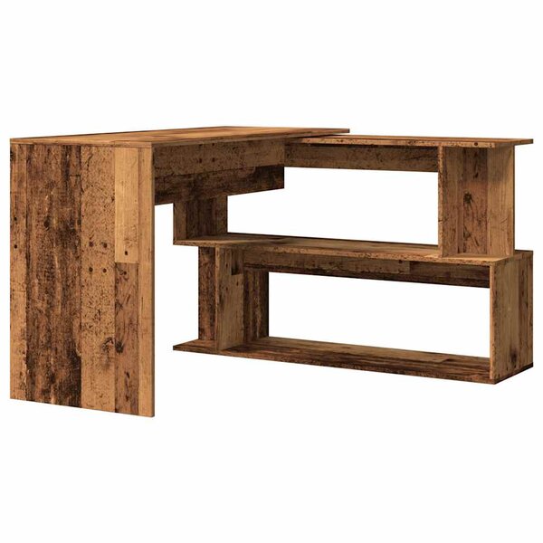 vidaXL Bureau d'angle vieux bois 200 5x50x76 cm bois d'ingénierie