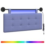 vidaXL Tête de lit suspendue Avec lumière LED Bleu denim Tissu