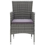 vidaXL Ensemble à manger de jardin coussins 3Pièces Résine tressée Gris