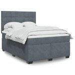 vidaXL Sommier à lattes de lit et matelas Gris foncé 140x200cm Velours