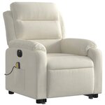 vidaXL Fauteuil inclinable de massage électrique crème velours