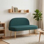 vidaXL Banc rembourré avec dossier Vert foncé 110 x 60 x 76 cm