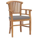 vidaXL Chaises de jardin lot de 2 avec coussins gris foncé Bois teck