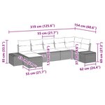 vidaXL Ensemble de canapé de jardin 7 Pièces Marron polyrotin