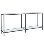 vidaXL Table console Blanc 180x35x75 5 cm Verre trempé
