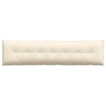 vidaXL Coussin de Dos Crème 200 x 50 cm Tissu en velours côtelé