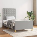 vidaXL Cadre de lit avec tête de lit Gris clair 80x200 cm Tissu