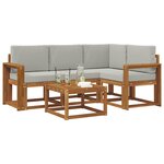 vidaXL Ensemble de canapés d'extérieur 5 pc Naturel et gris clair