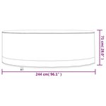 vidaXL Housse de salon de jardin rond beige Ø 244x71 cm oxford 600D