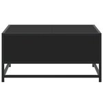 vidaXL Table basse noir 60 5x60 5x30 cm bois d'ingénierie et métal