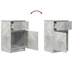 vidaXL Table de chevet gris béton 39x35x65 cm bois d’ingénierie