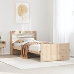 vidaXL Cadre de lit avec tête de lit sans matelas 90x200 cm