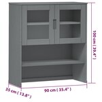 vidaXL Dessus de buffet MOLDE Gris 90x35x100 cm Bois massif de pin