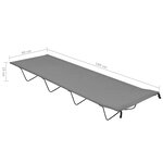 vidaXL Lit de camping 180x60x19 cm Tissu Oxford et acier Gris