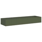 vidaXL Jardinière vert olive 280x80x40 cm acier