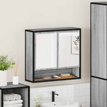 vidaXL Armoire à miroir de salle de bain sonoma gris bois d’ingénierie