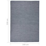 vidaXL Tapis à tissage plat d'extérieur 160x230 cm Bleu