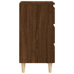 vidaXL Table de chevet avec pieds en bois Chêne marron 40x35x69 cm