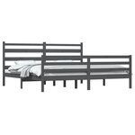 vidaXL Cadre de lit sans matelas bois massif de pin 200x200 cm gris