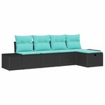 vidaXL Ensemble de Canapés avec coussin 4 Pièces polyrotin
