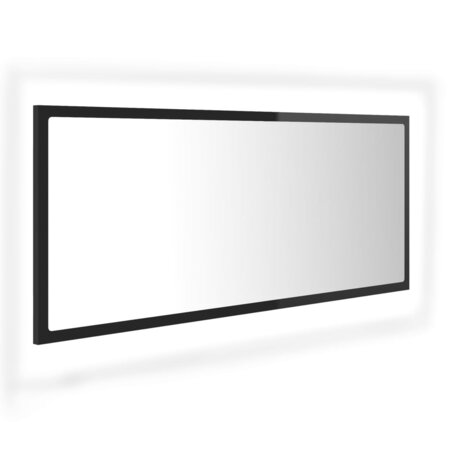 vidaXL Miroir LED de salle de bain Noir brillant 100x8 5x37 Acrylique