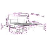 vidaXL Cadre de lit sans matelas blanc 160x200 cm bois de pin massif