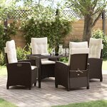 vidaXL Ensemble de salle à manger pour jardin 5 Pièces Marron polyrotin