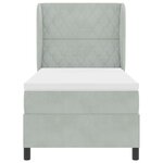 vidaXL Lit à ressorts avec matelas Gris clair 90 x 200 cm Velours