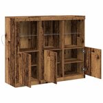 vidaXL Buffet 3 Pièces Bois ancien 123 x 37 x 100 cm Bois d'ingénierie