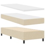 Box Spring VidaXL avec Matelas - Crème  80x200 cm Tissu