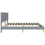 vidaXL Cadre de lit avec tête de lit Gris clair 180 x 200 cm Tissu