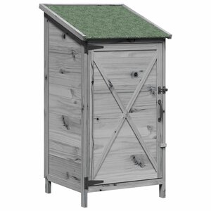 vidaXL Abri de jardin Gris 59 5 x 56 x 113 5 cm Bois de Sapin Massif