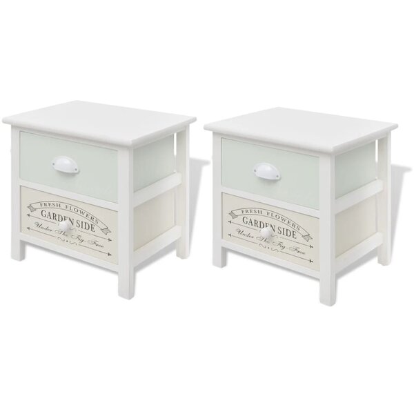 vidaXL Table de chevet en style français 2 Pièces Bois