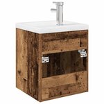 vidaXL Meuble lavabo avec bassin et robinet intégrés vieux bois