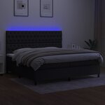vidaXL Sommier à lattes de lit et matelas et LED Noir 200x200 cm Tissu