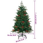 vidaXL Sapin de Noël artificiel avec pommes de pin et baies 120 cm