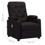 vidaXL Fauteuil de massage Noir Similicuir