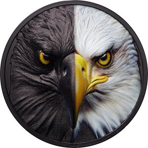 Monnaie BALD EAGLE Day and Night Aigle 3 Oz Argent 20$ Palau 2024