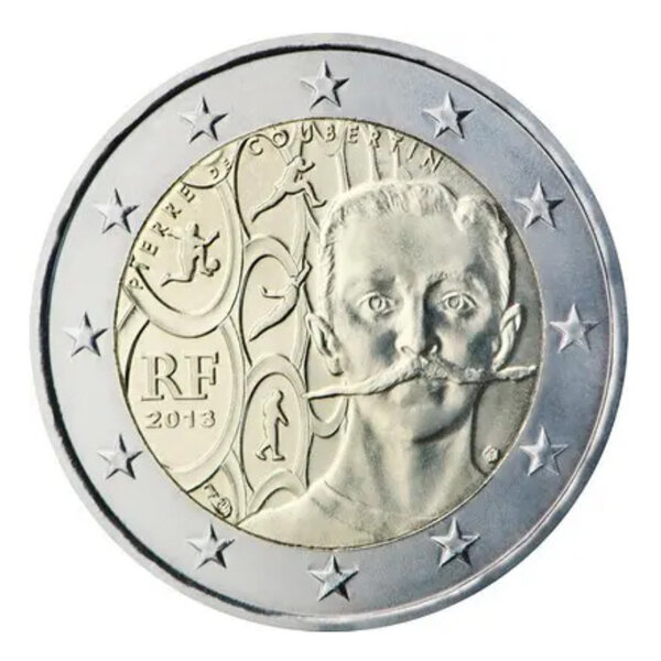 2 euros commémorative France 2013 - Pierre de Coubertin.