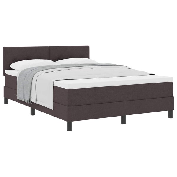 vidaXL Lit à ressorts avec tête de lit Marron foncé 140 x 190 cm tissu