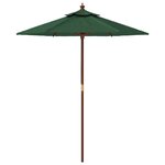vidaXL Parasol de jardin avec mât en bois vert 196x231 cm