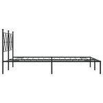 vidaXL Cadre de lit métal avec tête de lit noir 140x190 cm