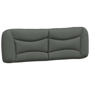 vidaXL Coussin de tête de lit Hvar gris foncé 160 cm tissu