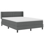 vidaXL Lit à ressorts avec matelas  gris foncé  160 x 200 cm  en tissu.