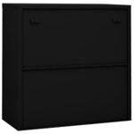 vidaXL Armoire de bureau avec porte coulissante Noir 90x40x90 cm Acier
